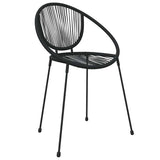 5 Piece Garden Dining Set Black PVC Rattan - 45-Degree Angle