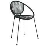 7 Piece Garden Dining Set Black PVC Rattan - 45-Degree Angle