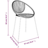 7 Piece Garden Dining Set Black PVC Rattan - Extra Image