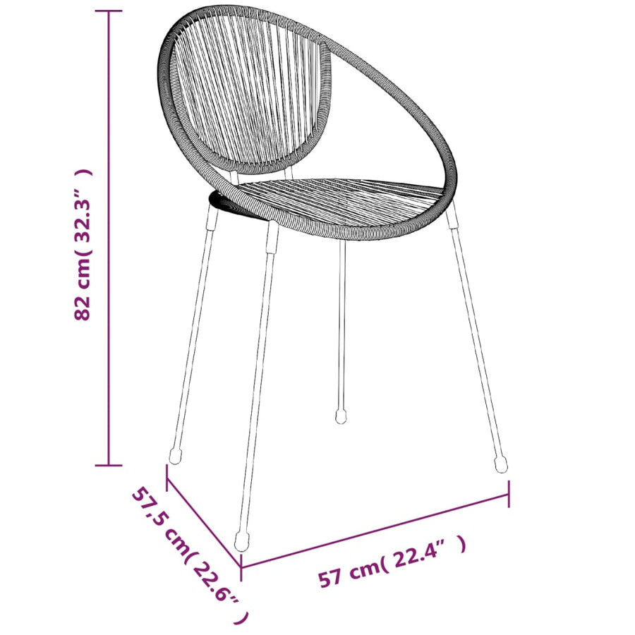 5 Piece Garden Dining Set Black PVC Rattan