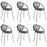 7 Piece Garden Dining Set Black PVC Rattan