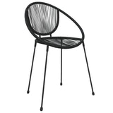 7 Piece Garden Dining Set Black PVC Rattan - 45-Degree Angle