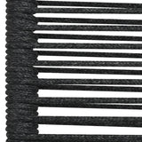 5 Piece Garden Dining Set Black Cotton Rope and Steel - Rear View