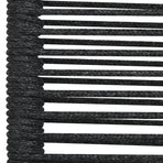 7 Piece Garden Dining Set Black Cotton Rope and Steel
