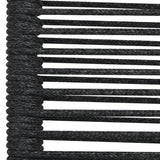 5 Piece Garden Dining Set Black Cotton Rope and Steel