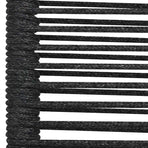 5 Piece Garden Dining Set Black Cotton Rope and Steel