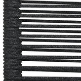 5 Piece Garden Dining Set Black Cotton Rope and Steel - Rear View
