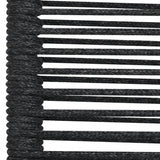 7 Piece Garden Dining Set Black Cotton Rope and Steel
