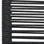 7 Piece Garden Dining Set Black Cotton Rope and Steel