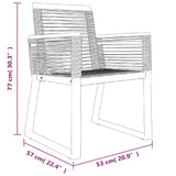 7 Piece Garden Dining Set Black PVC Rattan - Extra Image