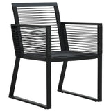 5 Piece Garden Dining Set Black PVC Rattan - 45-Degree Angle