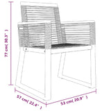 5 Piece Garden Dining Set Black PVC Rattan - Extra Image
