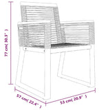 5 Piece Garden Dining Set Black PVC Rattan