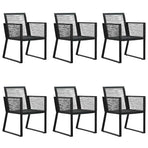 7 Piece Garden Dining Set Black PVC Rattan