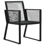 7 Piece Garden Dining Set Black PVC Rattan - 45-Degree Angle
