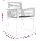 7 Piece Garden Dining Set Black PVC Rattan