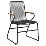5 Piece Garden Dining Set Black PVC Rattan