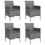 5 Piece Garden Dining Set with Cushions Grey and Black - Top-Down View