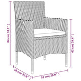 5 Piece Garden Dining Set with Cushions Grey and Black - Extra Image