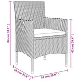 7 Piece Garden Dining Set with Cushions Grey and Black - Extra Image