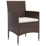 5 Piece Garden Dining Set with Cushions Brown and Black - 45-Degree Angle