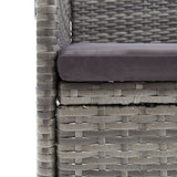 7 Piece Garden Dining Set with Cushions Grey and Black - Rear View
