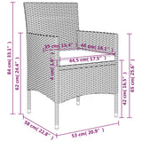 7 Piece Garden Dining Set with Cushions Grey and Black - Extra Image