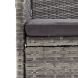 5 Piece Garden Dining Set with Cushions Grey and Black - Rear View