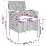7 Piece Garden Dining Set with Cushions Grey and Black - Extra Image