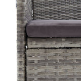 5 Piece Garden Dining Set with Cushions Grey and Black