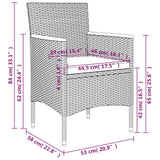 5 Piece Garden Dining Set with Cushions Grey and Black - Extra Image