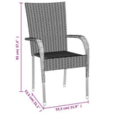 7 Piece Garden Dining Set Black Poly Rattan - Extra Image