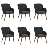 7 Piece Garden Dining Set with Cushions Black