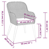 7 Piece Garden Dining Set with Cushions Black - Extra Image