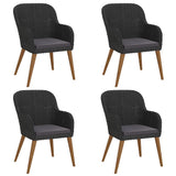 5 Piece Garden Dining Set with Cushions Black - Top-Down View
