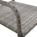 5 Piece Garden Dining Set Grey Poly Rattan - Close-Up Angle