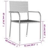 5 Piece Garden Dining Set Grey Poly Rattan - Extra Image
