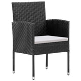 7 Piece Garden Dining Set with Cushions Black Poly Rattan - 45-Degree Angle