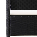 7 Piece Garden Dining Set with Cushions Black Poly Rattan - Rear View