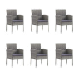 7 Piece Garden Dining Set with Cushions Anthracite Poly Rattan - Top-Down View