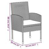 7 Piece Garden Dining Set with Cushions Anthracite Poly Rattan - Extra Image