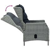 5 Piece Garden Dining Set Light Grey Poly Rattan