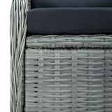 5 Piece Garden Dining Set Light Grey Poly Rattan - Close-Up Angle