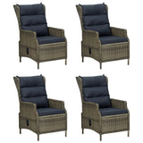 5 Piece Garden Dining Set Brown Poly Rattan