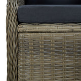 5 Piece Garden Dining Set Brown Poly Rattan - Close-Up Angle