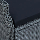 5 Piece Garden Dining Set Dark Grey Poly Rattan - Close-Up Angle