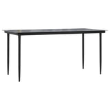 5 Piece Garden Dining Set Dark Grey Poly Rattan - Low Angle