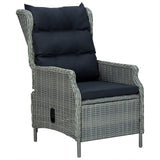 5 Piece Garden Dining Set Light Grey Poly Rattan - 45-Degree Angle