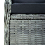 5 Piece Garden Dining Set Light Grey Poly Rattan