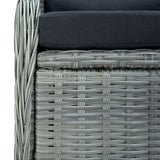 5 Piece Garden Dining Set Light Grey Poly Rattan - Close-Up Angle